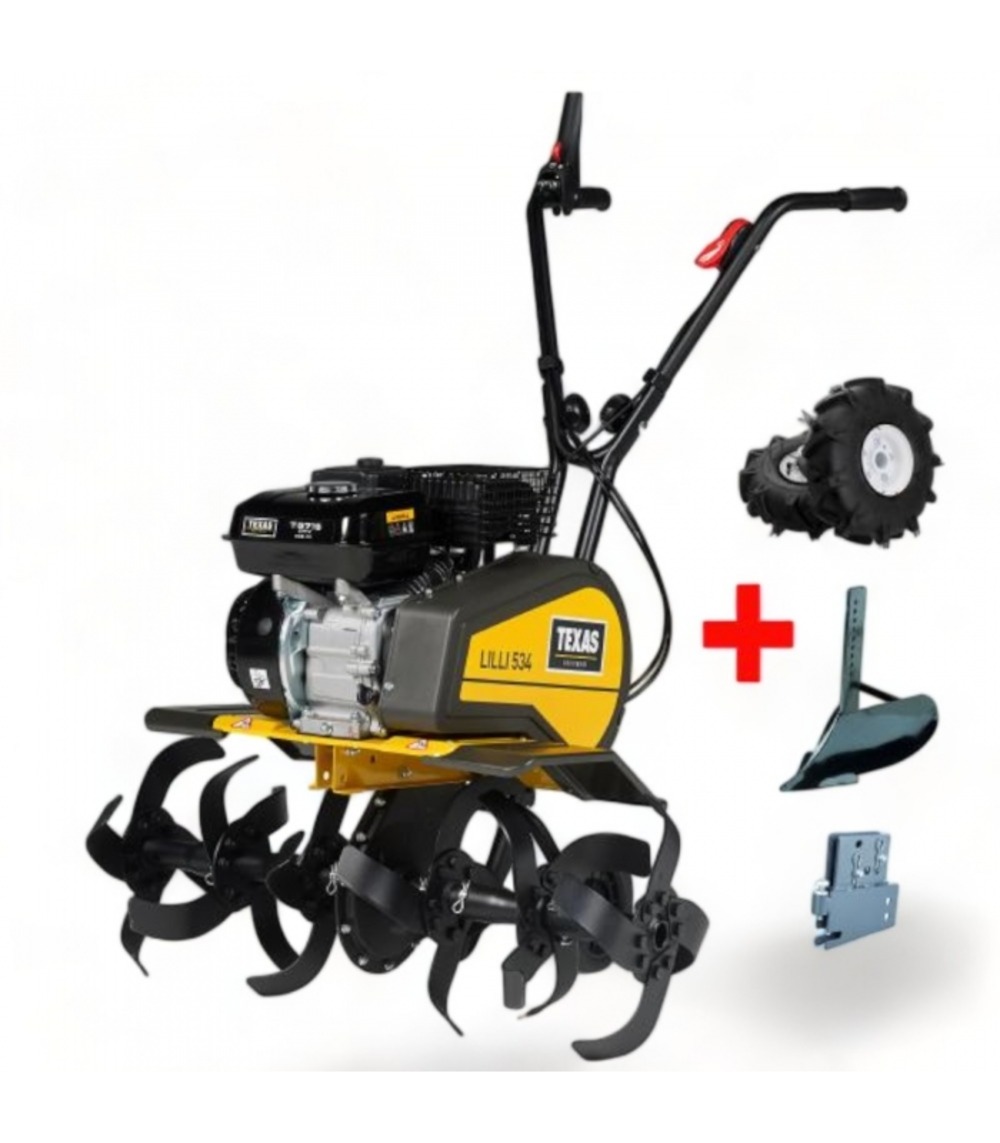 Motobineuse thermique puissante 5,6cv 2 vitesses 3 largeurs de travail jusqu'à 85cm texas lilli 534tg
