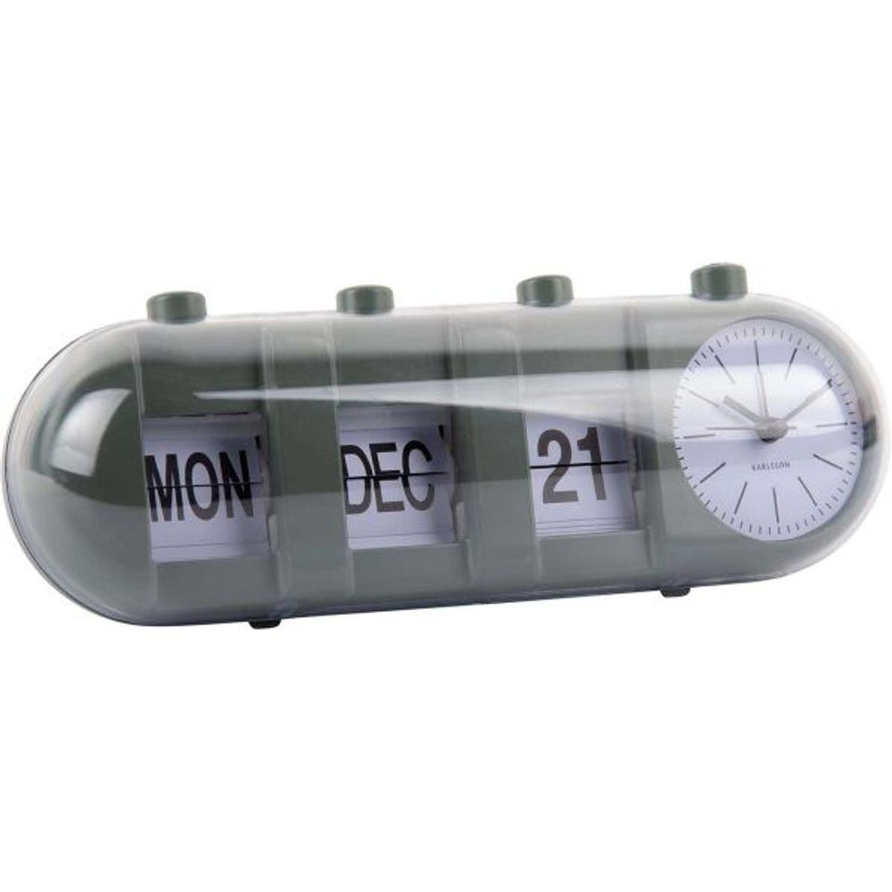 Réveil retro tube calendar flip vert