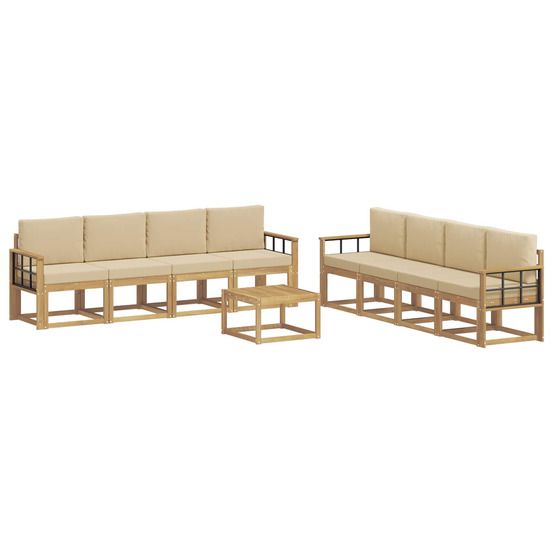 Ensemble de canapés d'extérieur 9 pc blanc et beige