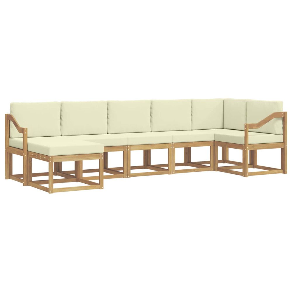 Ensemble de canapés d'extérieur 7 pc blanc et crème polyester