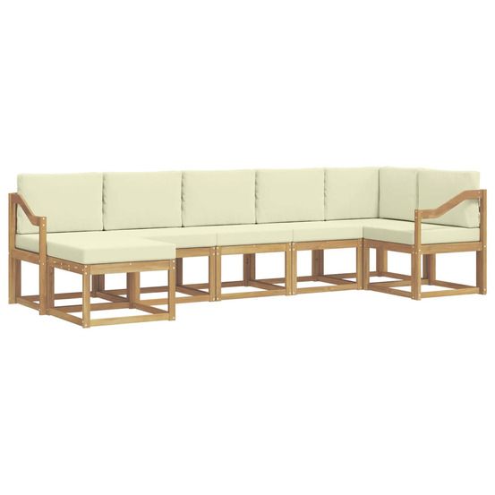 Ensemble de canapés d'extérieur 7 pc blanc et crème polyester