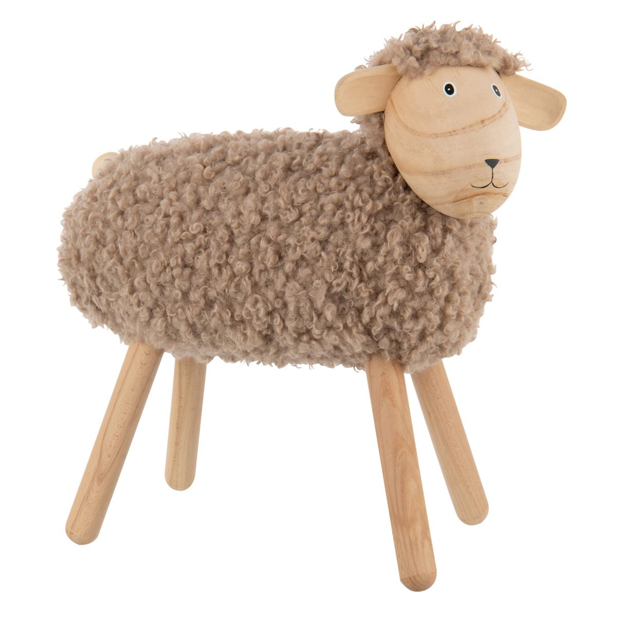 Statuette mouton en bois 