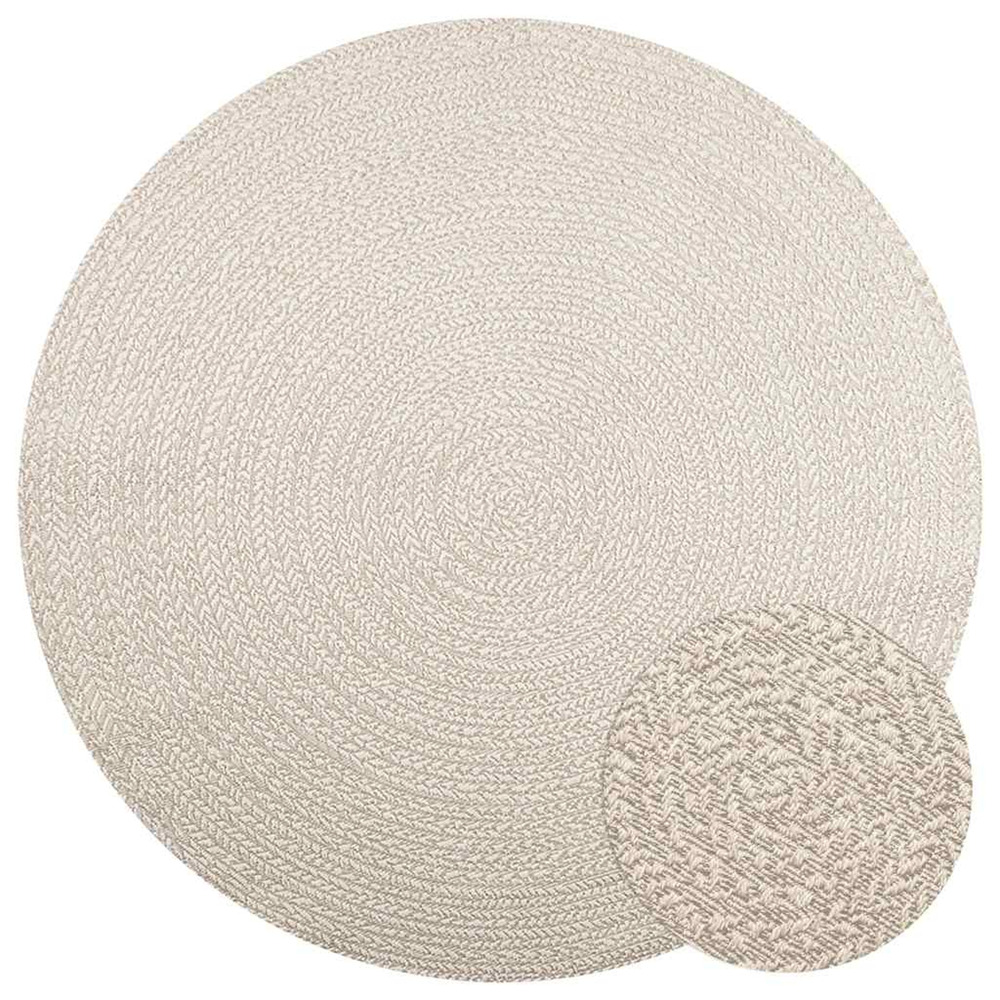 Tapis zizur crème ø 200cm aspect de jute intérieur et extérieur