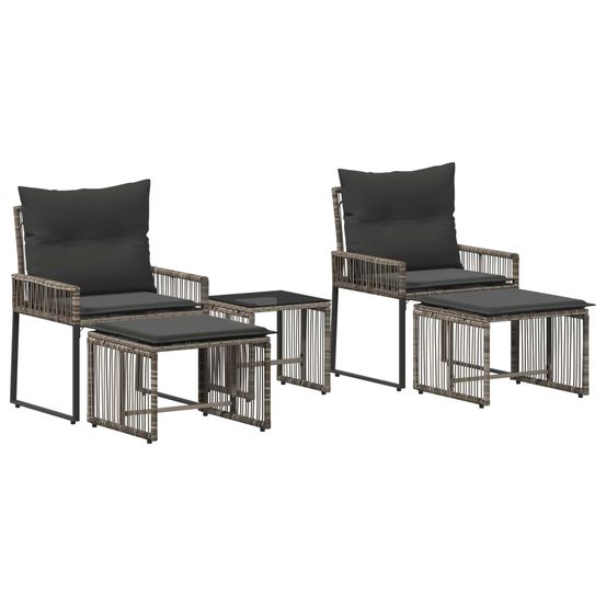 Ensemble de meubles d'extérieur 11 pc gris et gris foncé