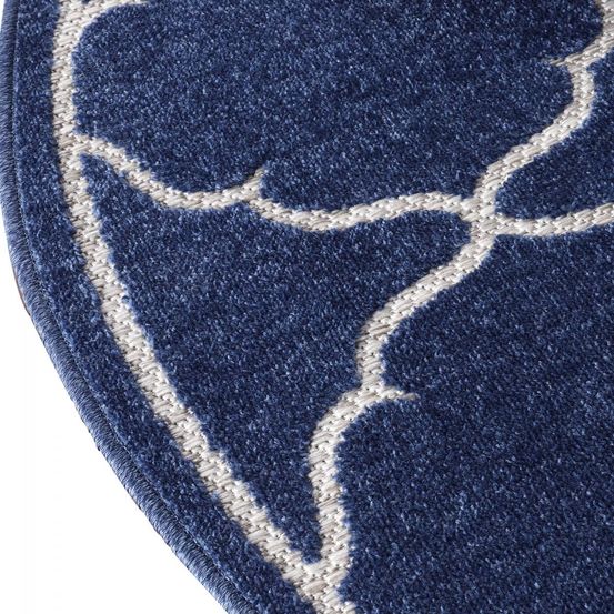 Tapis rond d'extérieur ø200cm tissé kilim bleu kuma