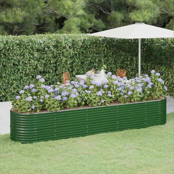 Potager surélevée acier galvanisé potager extérieur vert 368x80x68 cm