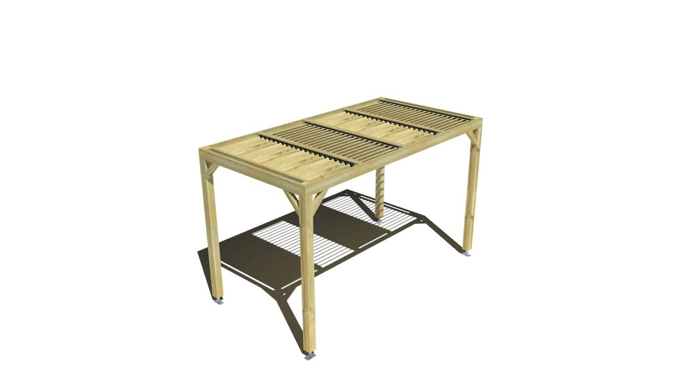 Pergola bois • 4m x 2m • indépendante • sens profondeur • lames orientables bioclimatiques incluses • livraison comprise