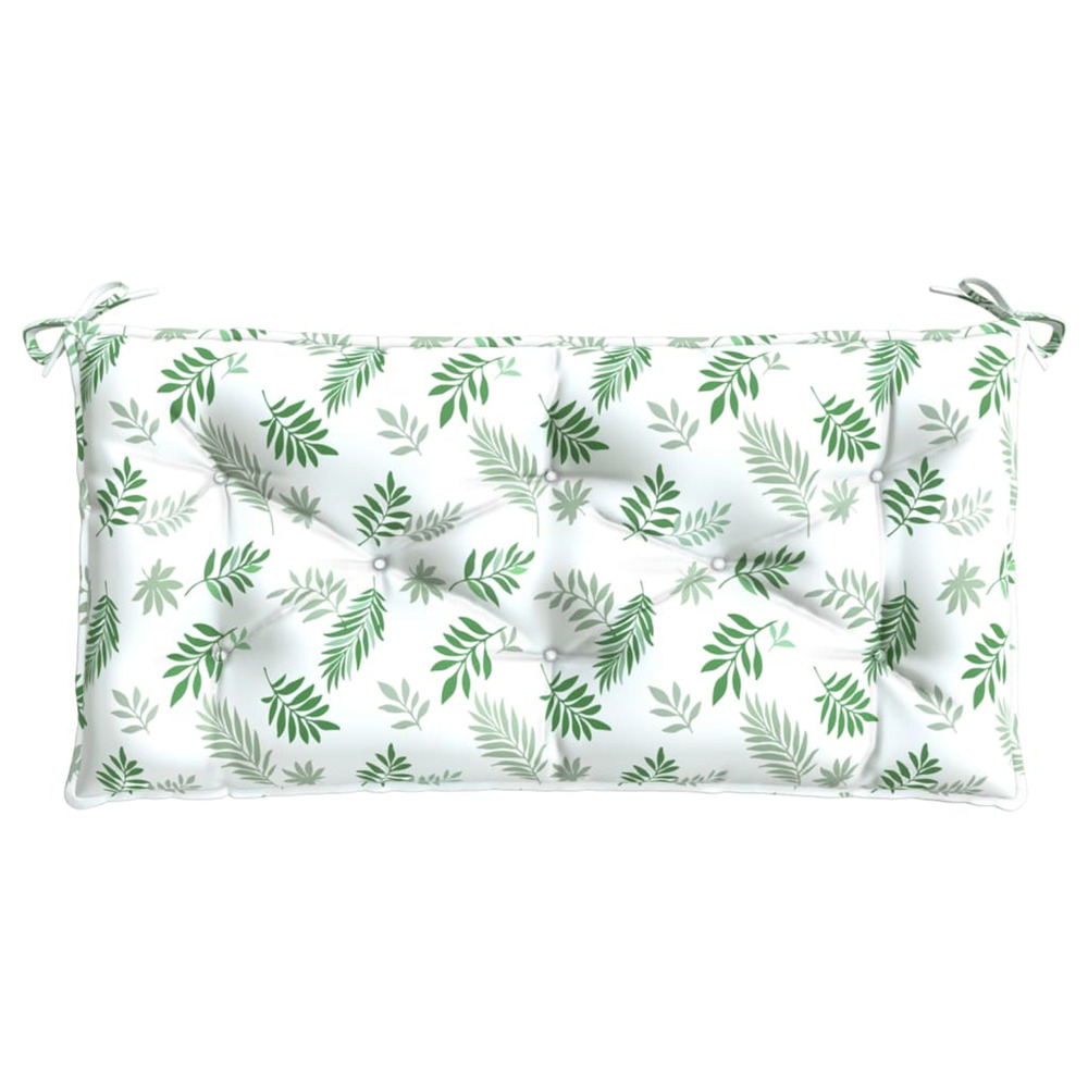 Coussin de banc de jardin motif de feuilles 110x50x7 cm tissu