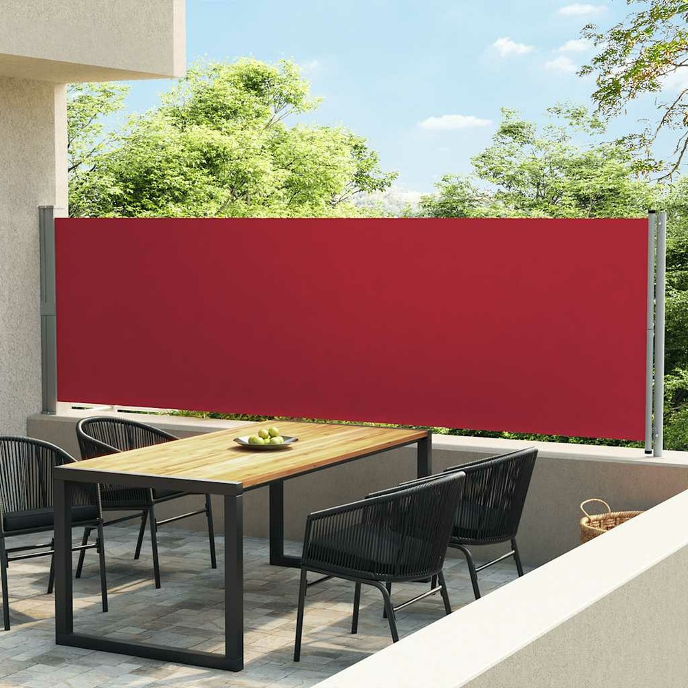 Auvent latéral rétractable de patio 140x600 cm rouge