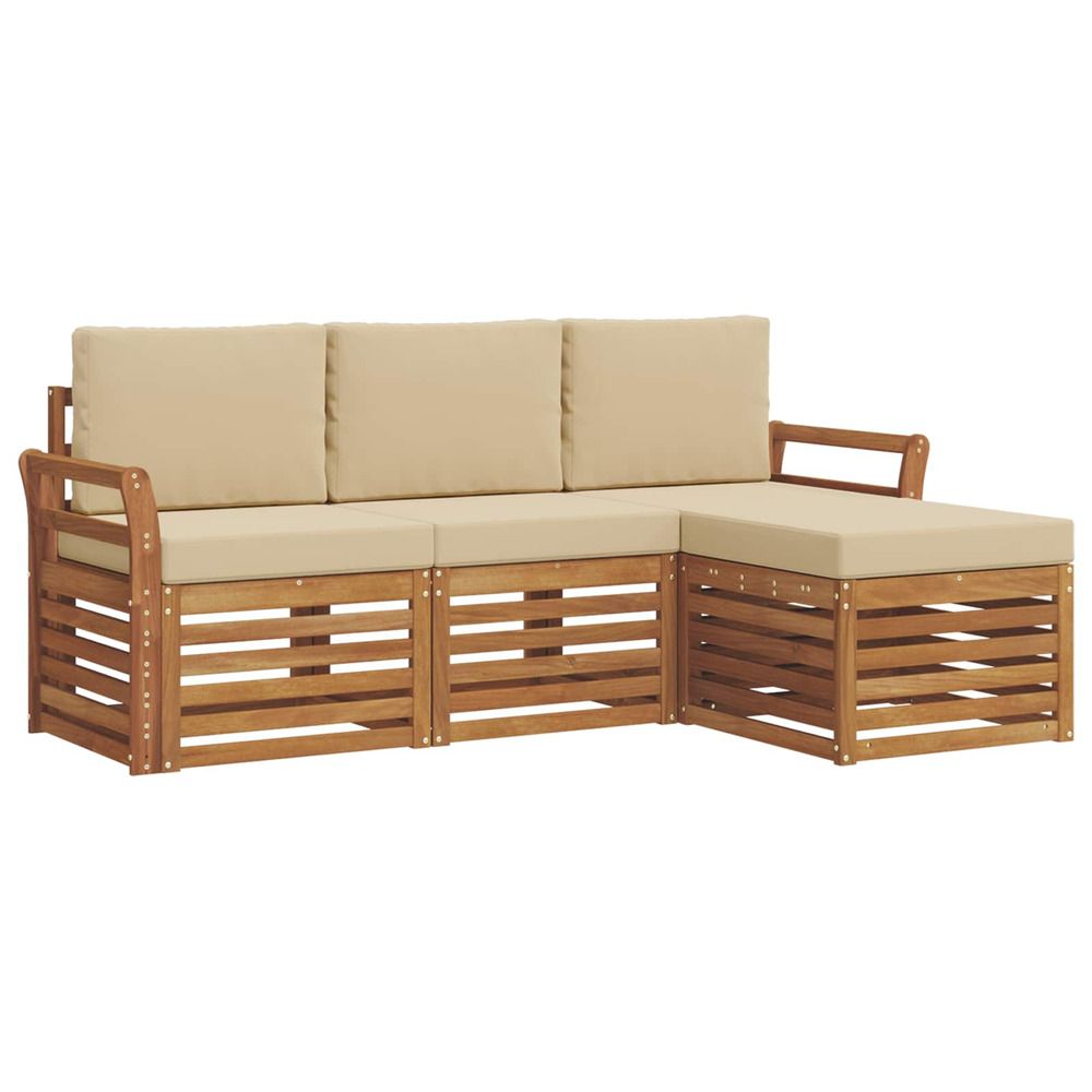 Ensemble de canapés d'extérieur 4 pc naturel et beige