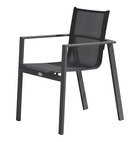 Alu-miami - fauteuil de jardin empilable en aluminium gris anthracite