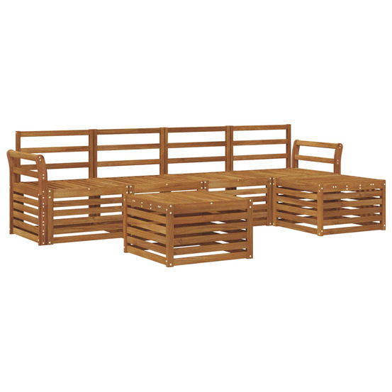Ensembles de canapés 6 pcs naturel bois d'acacia massif