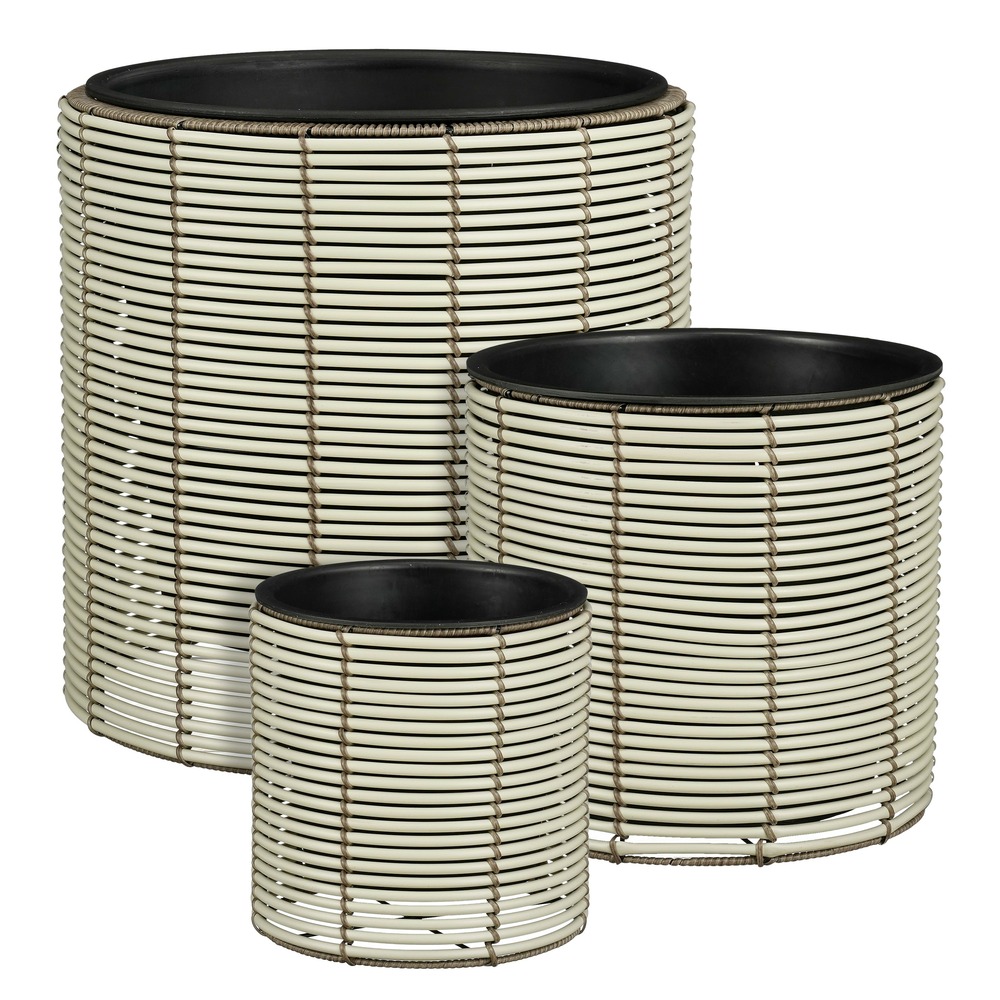 Mica decorations cesena pot de fleur – lot de 3 – pot plante pour fleurs et plantes intérieur – pot de fleur exterieur – plastique