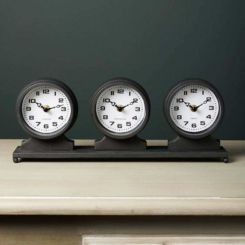 Horloges jetlag fer gris 16x40x6cm