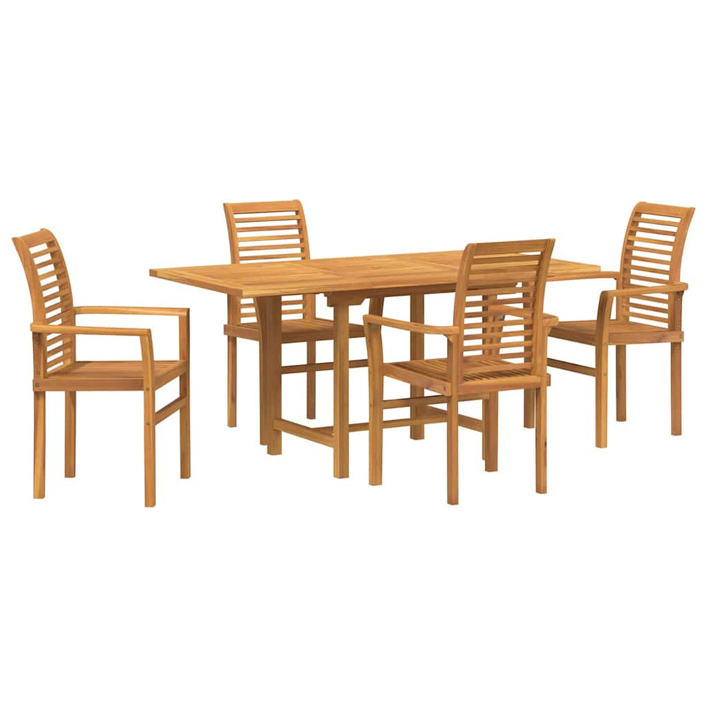 Ensemble de salle à manger pour jardin 5 pcs marron