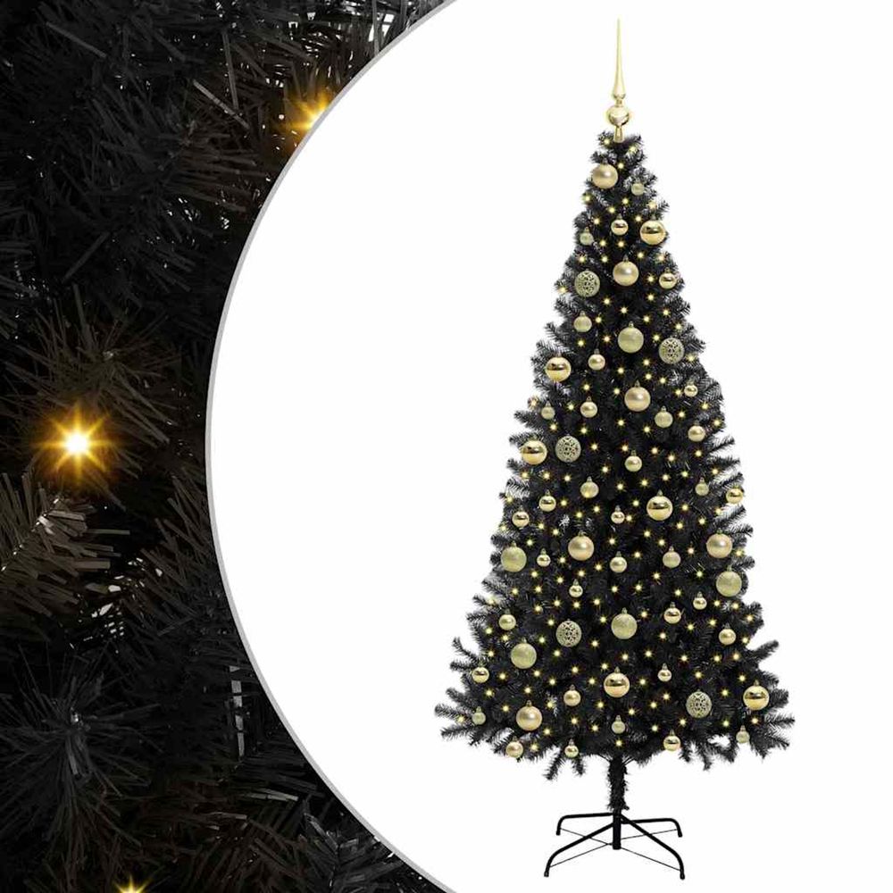 Sapin de noël noir 210 cm pvc