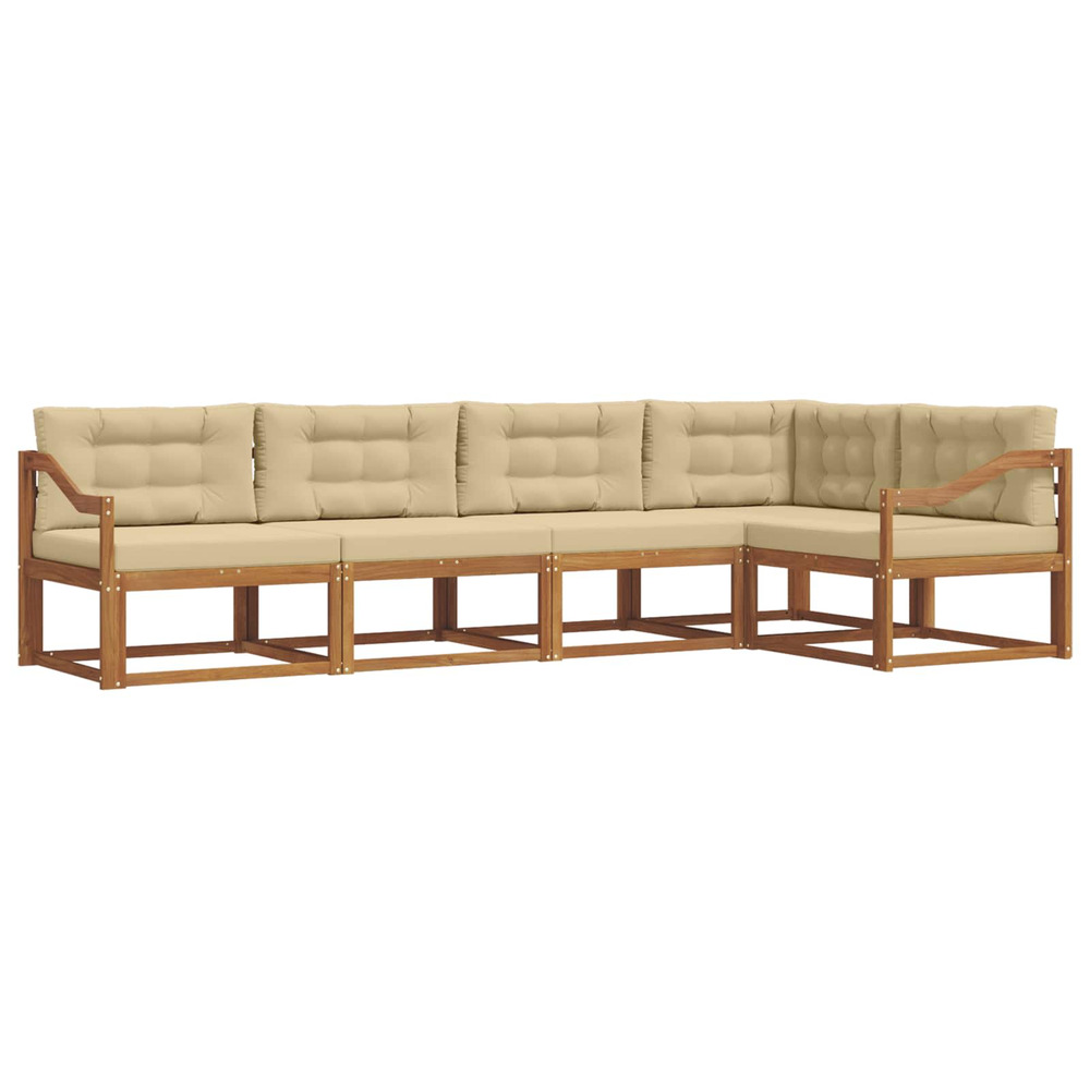 Ensemble de canapés d'extérieur 5 pcs naturel et beige