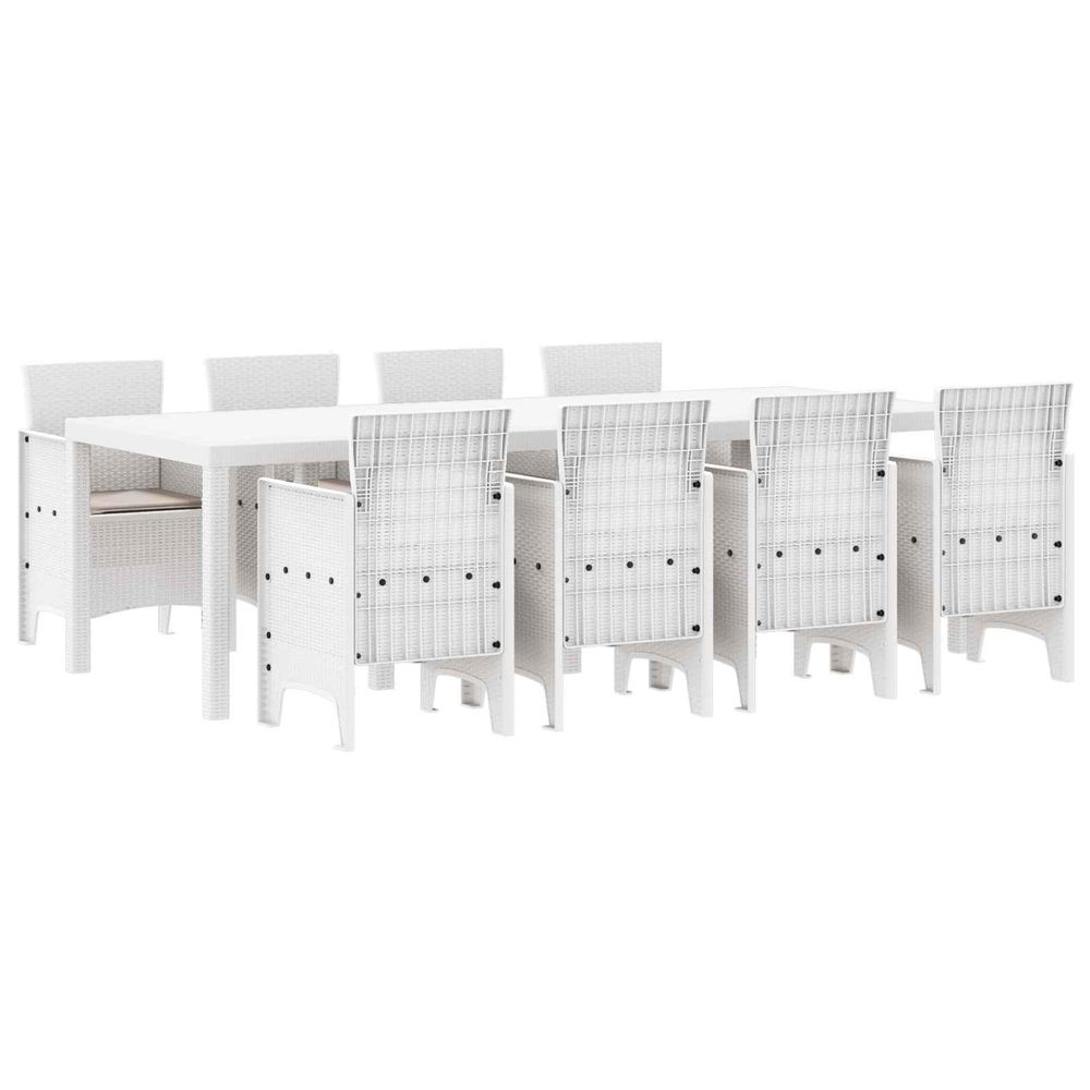 Ensemble de salle à manger pour jardin 9 pc gris clair