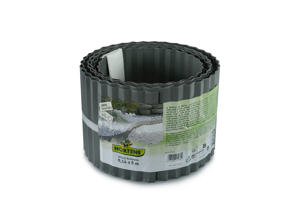 Bordure acier steely bordura - gris - 0,14 x 6 m