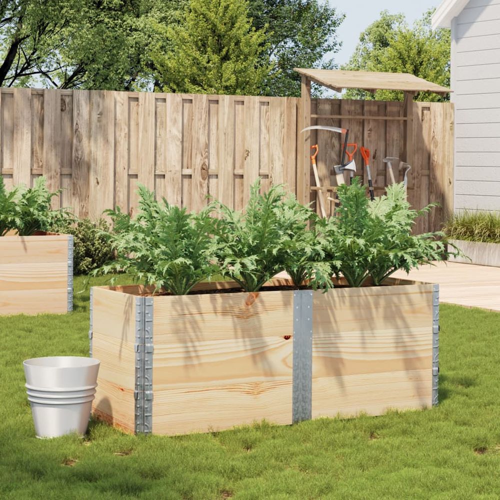Jardinière rectangulaire bois de pin massif pour terrasse potager pliable 150x50x60,5 cm