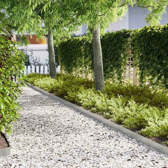 Bordure de pelouse 50 pcs argent 100 x 0.05 x 20 cm