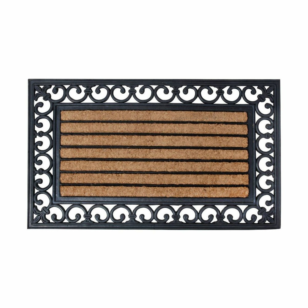 Paillasson en caoutchouc et coco 75,5 x 45,5 cm