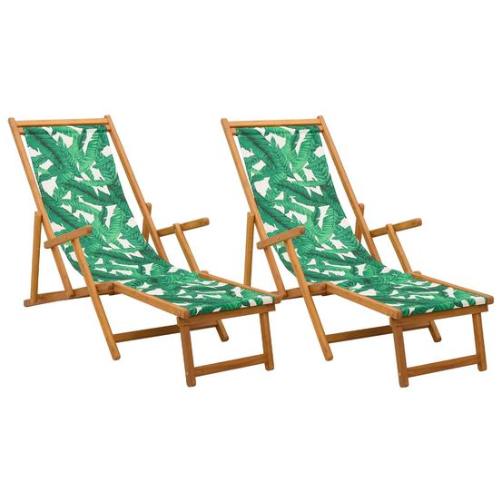 Chaise longue pliante 2 pcs 3 position bois d'eucalyptus massif bain de soleil