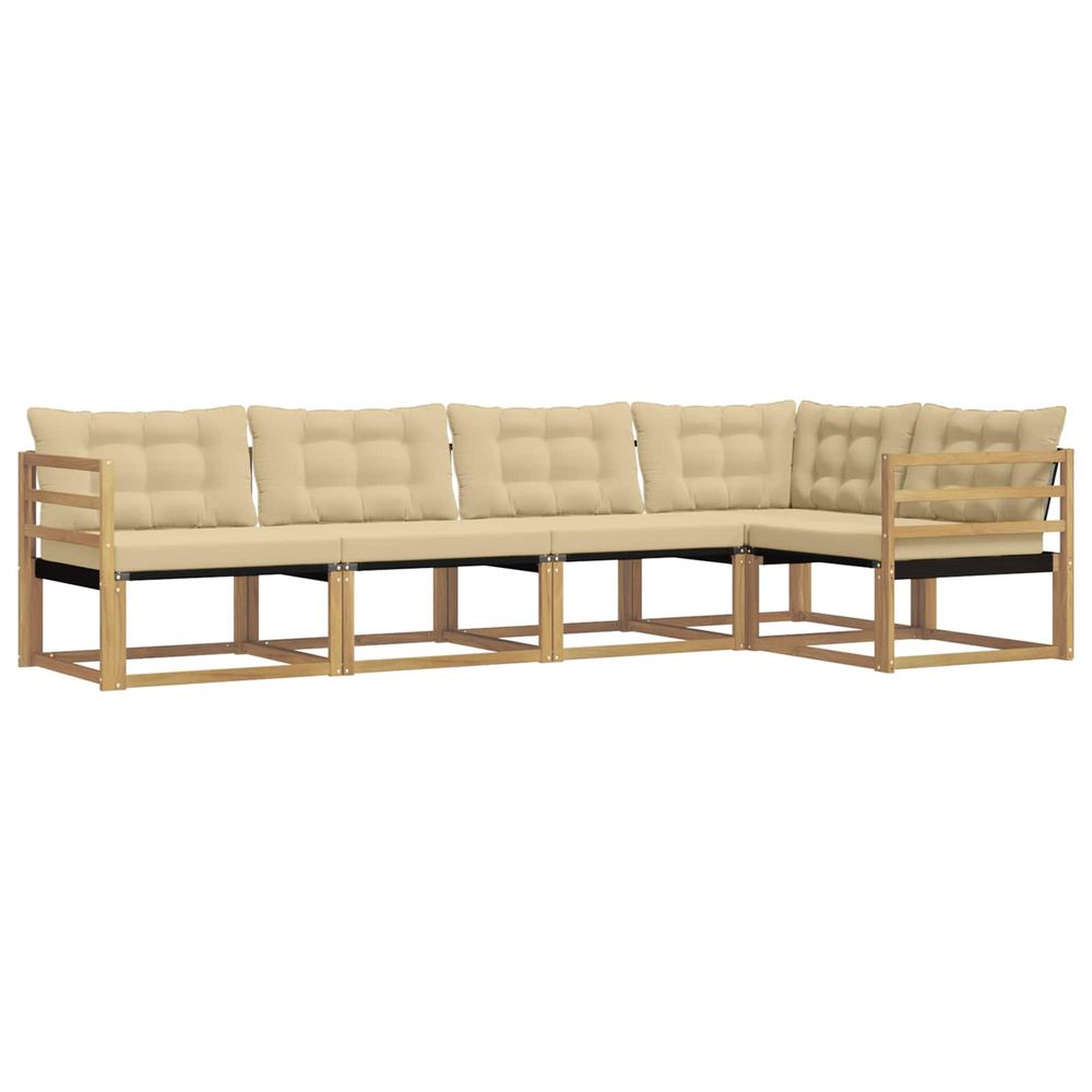 Ensemble de canapés d'extérieur 5 pc blanc et beige
