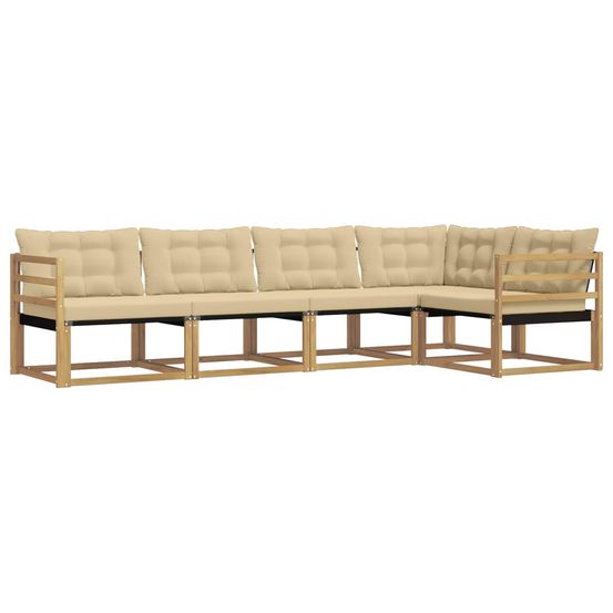 Ensemble de canapés d'extérieur 5 pc blanc et beige