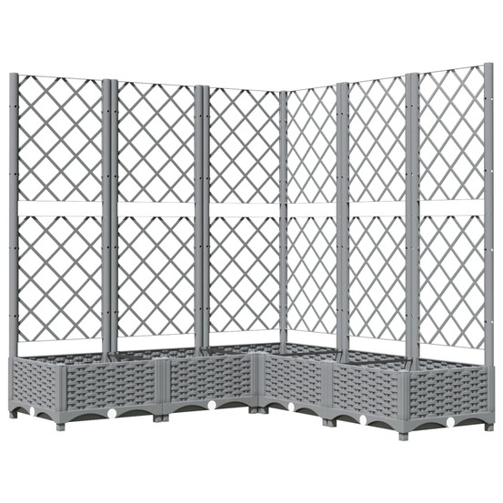 Jardinière avec treillis gris clair 120x120x121,5 cm pp