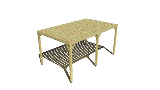 Pergola bois • 5m x 3m • indépendante • sens profondeur • platelage bois • livraison comprise