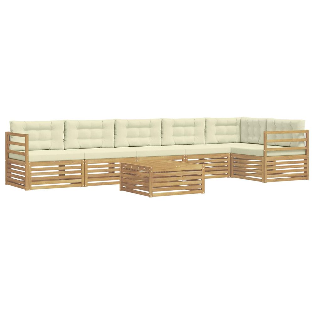 Ensemble de canapés d'extérieur 7 pc blanc et crème polyester
