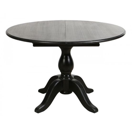 Table ronde extensible 1 pied bois noir - harmonie interior's