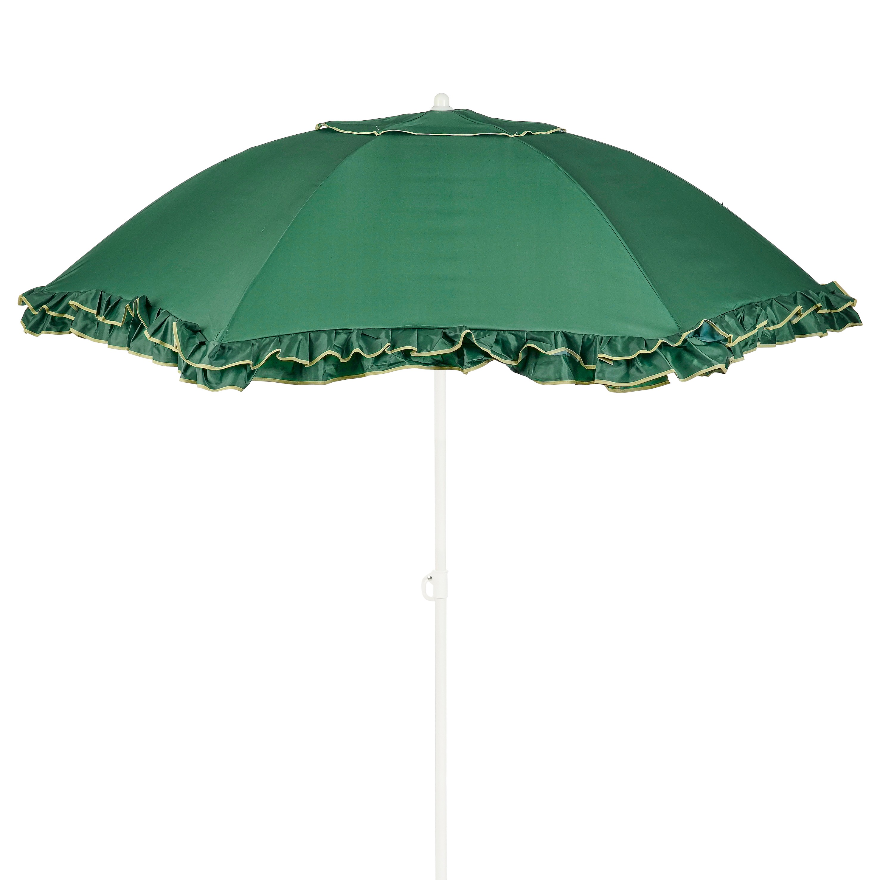 Mica decorations parasol inclinable avec volants - protection solaire 238 x ø195 cm - parasol plage jardin ou balcon - polyester,