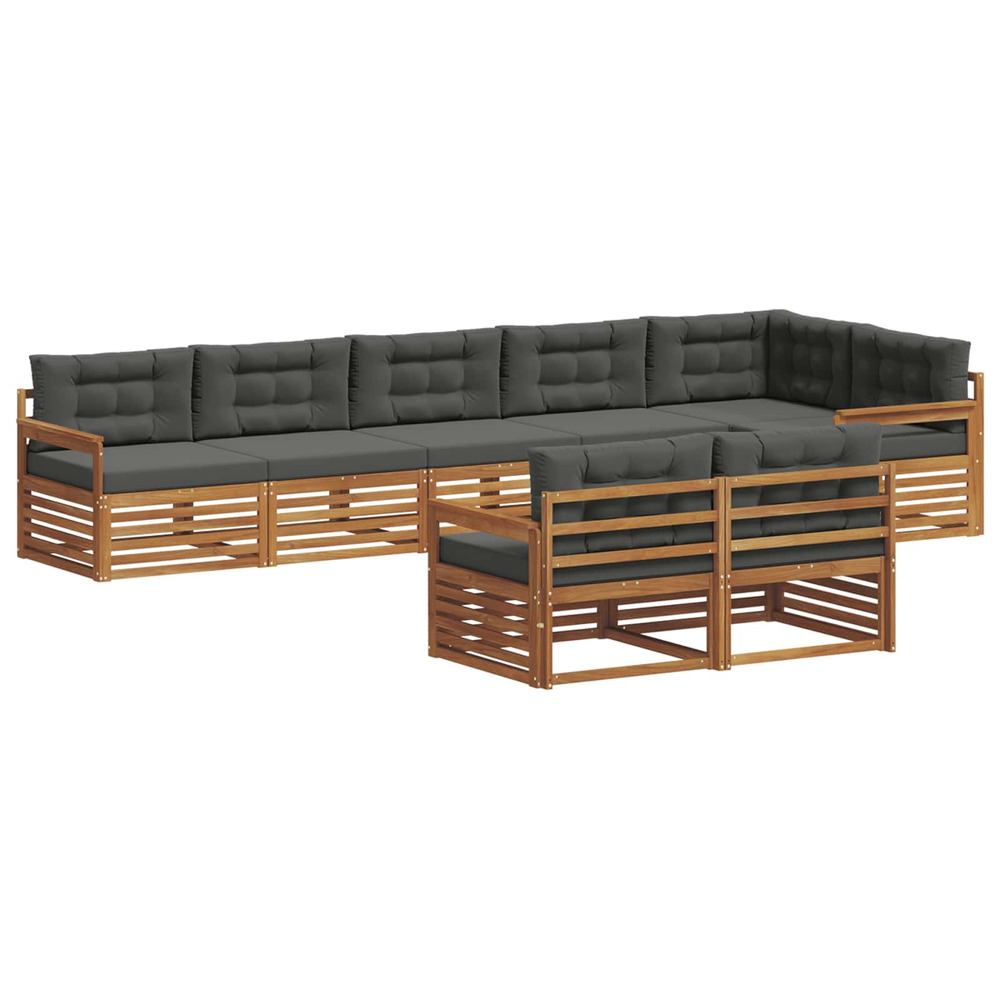 Ensemble de canapés d'extérieur 8 pcs naturel et anthracite