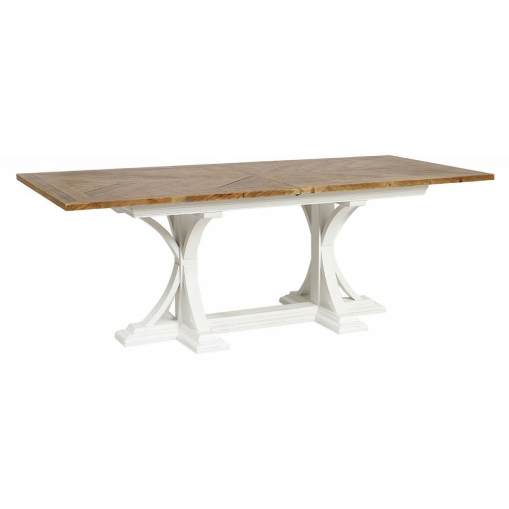 Table rectangulaire extensible 1 allonge bois blanc - vénitiennes interior's