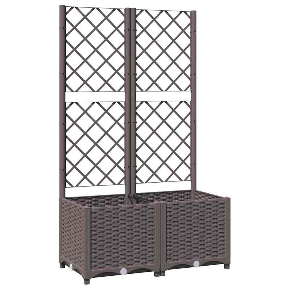 Jardinière d'extérieur avec treillis marron 80x40x136 cm pp