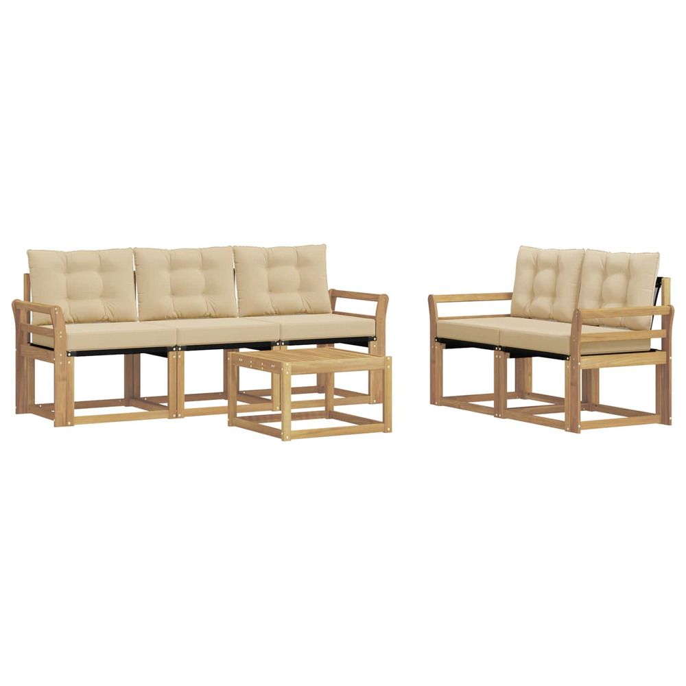 Ensemble de canapés d'extérieur 6 pc blanc et beige