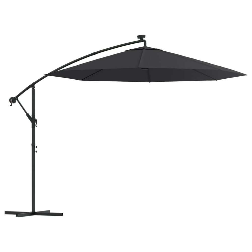 Parasol dÃ©portÃ© Ã  LED et mÃ¢t en acier