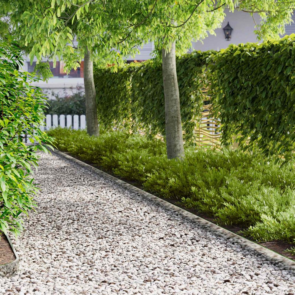 Bordure pelouse acier aménagement jardin délimitation esthétique 50 pcs 103x10cm argenté