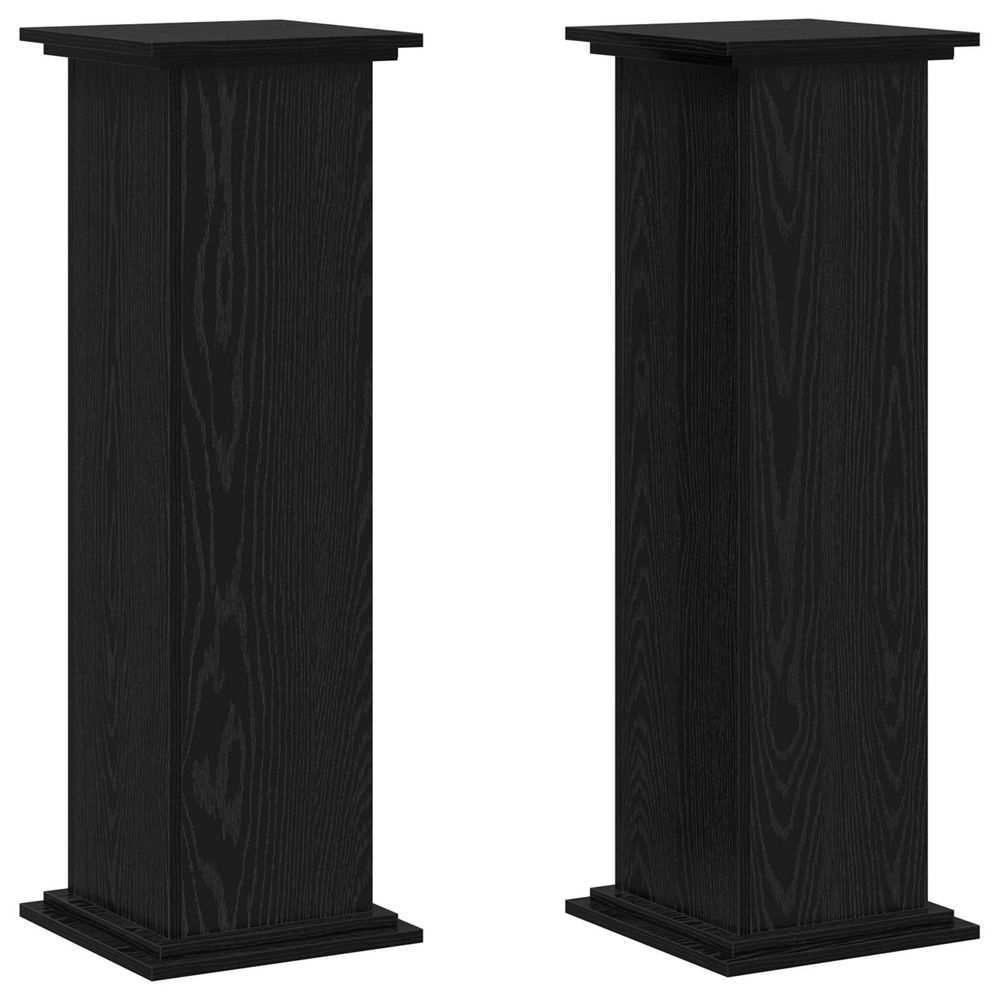 Support de plante chêne noir 33 x 33 x 100 cm bois d'ingénierie