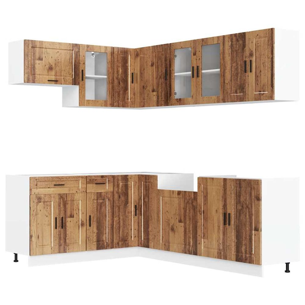 Ensemble d'armoires de cuisine 11 pcs porto bois d'ingénierie