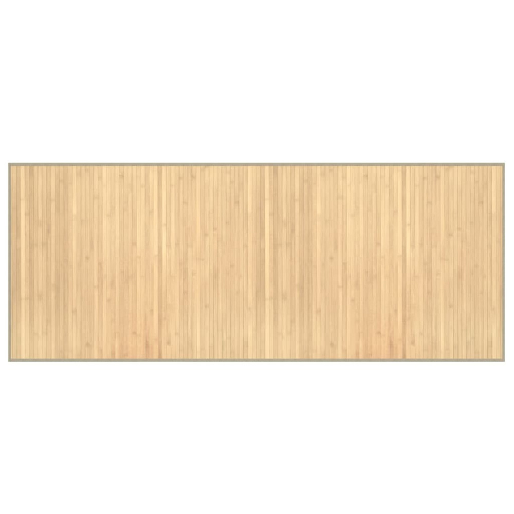 Tapis rectangulaire naturel clair 80x200 cm bambou