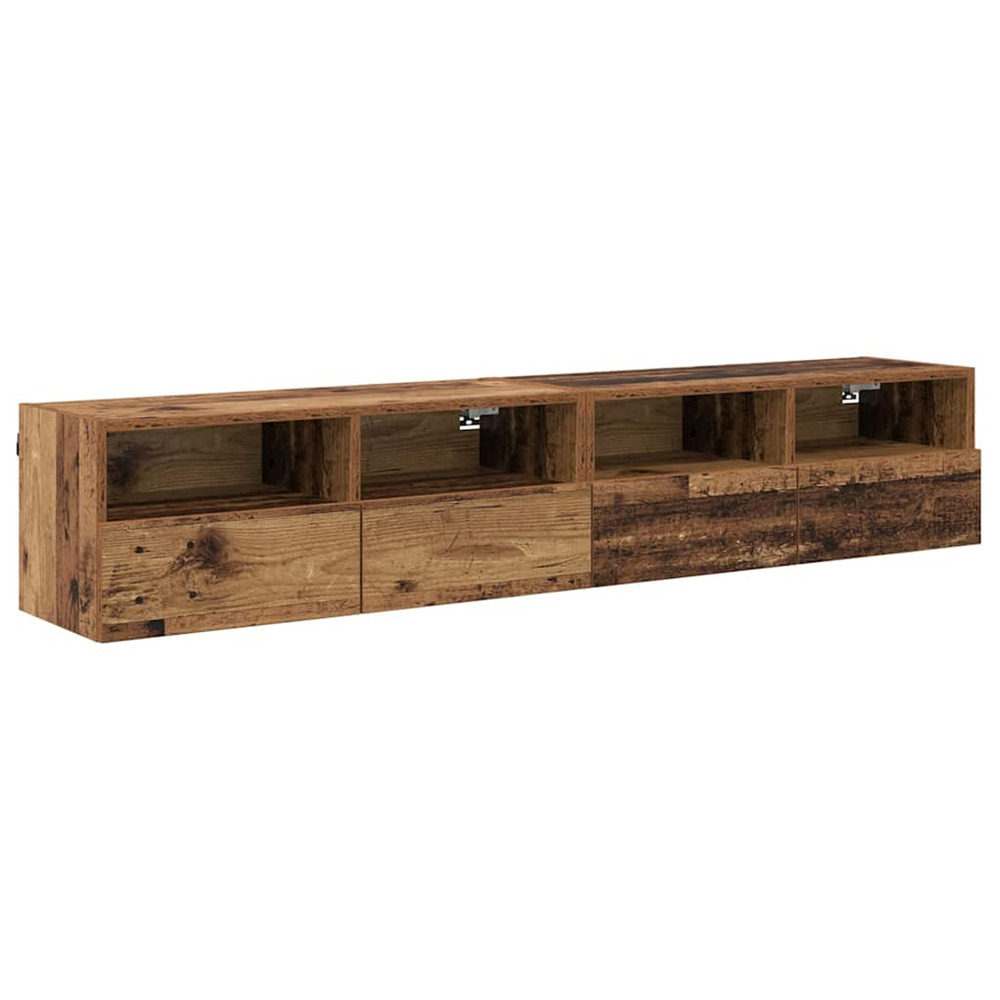 Meubles tv muraux 2 pcs bois ancien 80 x 30 x 30 cm