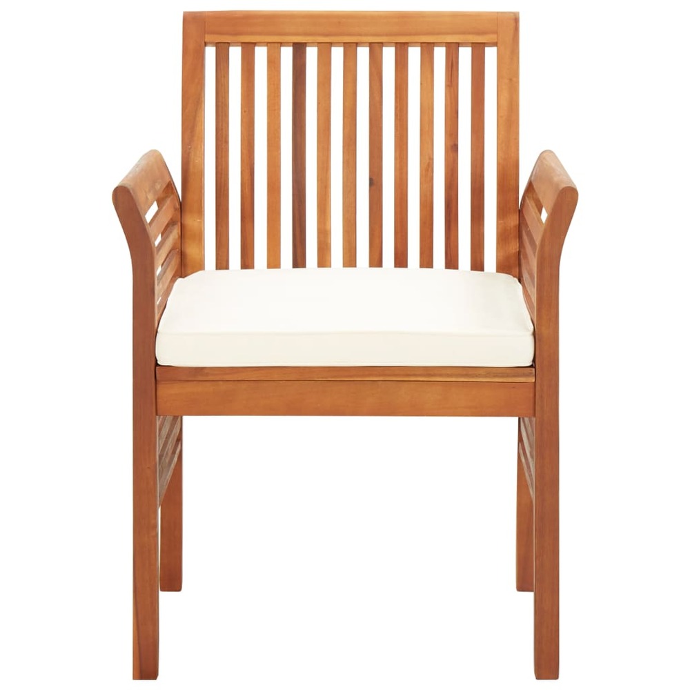 Chaise de jardin avec coussin bois d'acacia massif