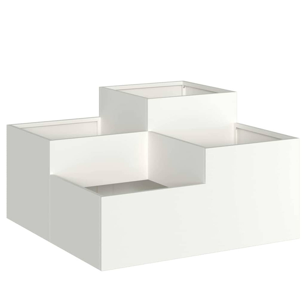 Cache-pot de jardin blanc 80 x 80 x 48 cm acier