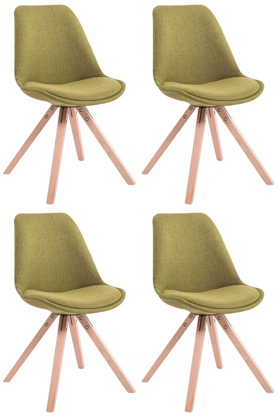 Lot de 4 chaises visiteur toulouse tissu square natura