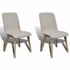 Chaises avec accoudoir en chêne en tissu gris clair - Lot de 2