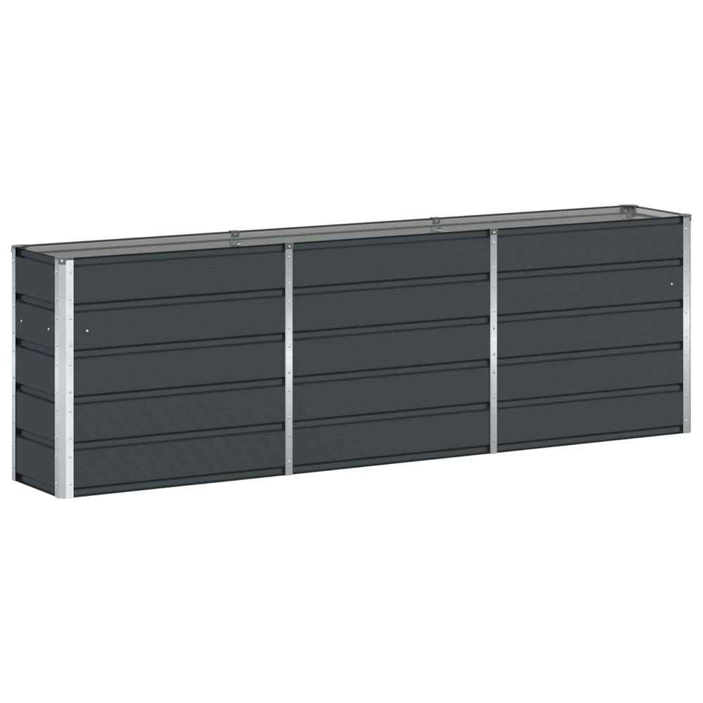 Jardinière d'extérieur anthracite 240 x 40 x 75 cm acier