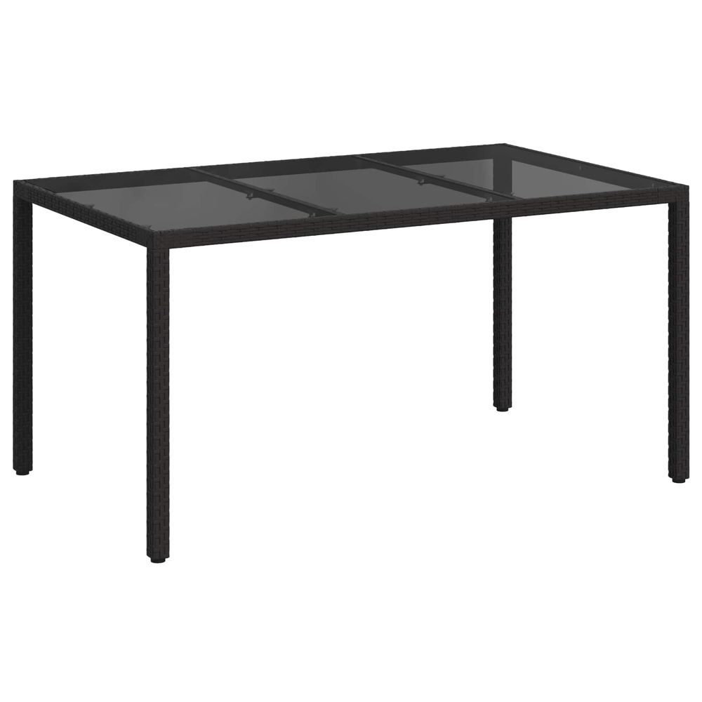 Table de jardin noir 150 x 90 x 75 cm polyrotin